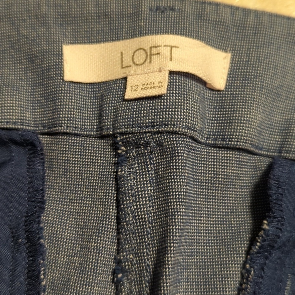 Loft Riviera Womens Size 12 Straight Leg Blue Dress Pants - Picture 11 of 12